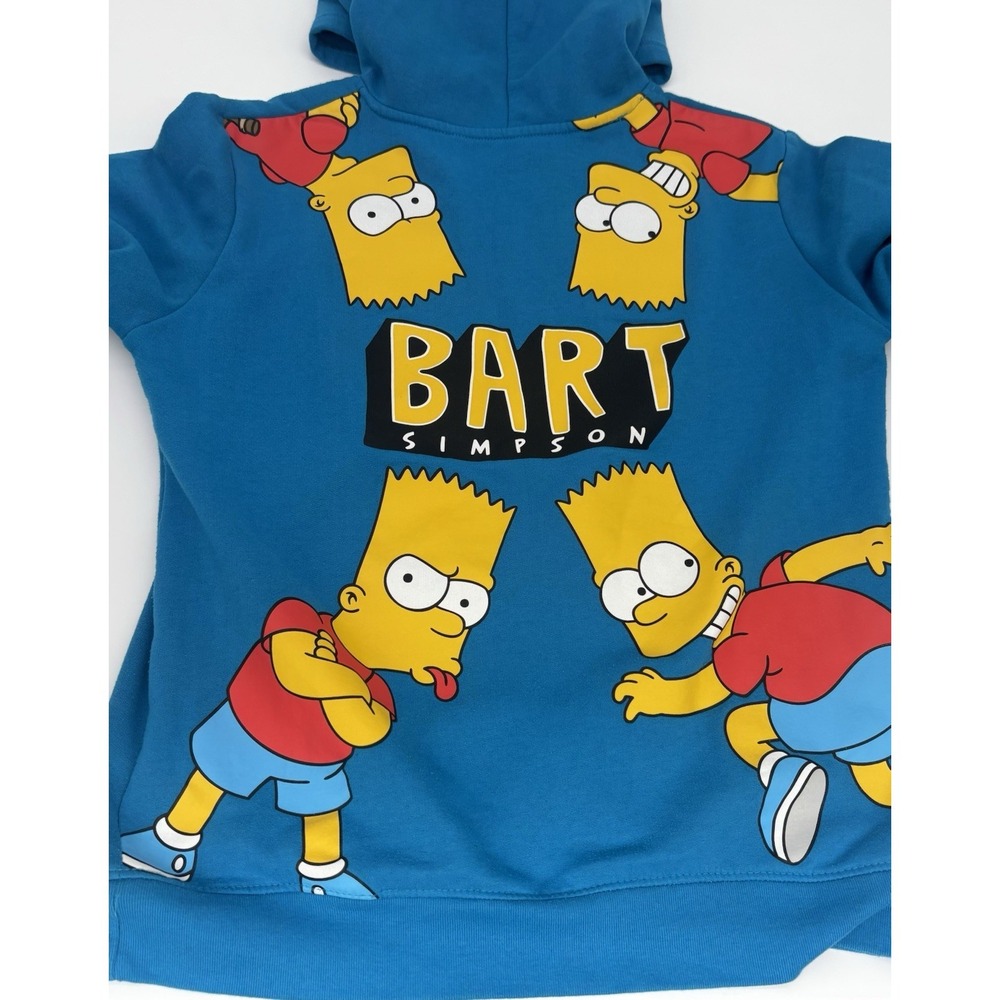 The Simpsons Bart Simpson Boys or Girls Blue Pullover Hoodie Size 18/20 Fleece - Picture 4 of 8